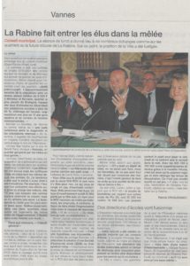 Article du Ouest France, Conseil Municipal du 23 avril